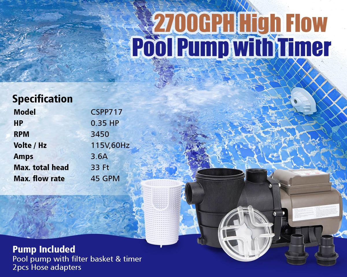 CIPU pool pump timer hose adapters enabling quick setup with standard hoses