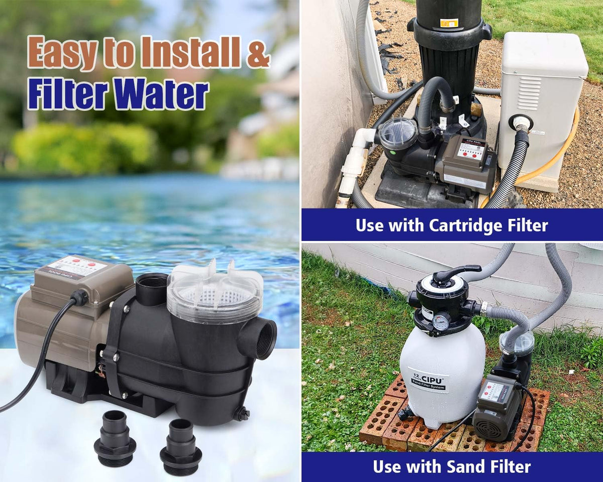 CIPU pool pump timer operates with low noise for a restful pool environment