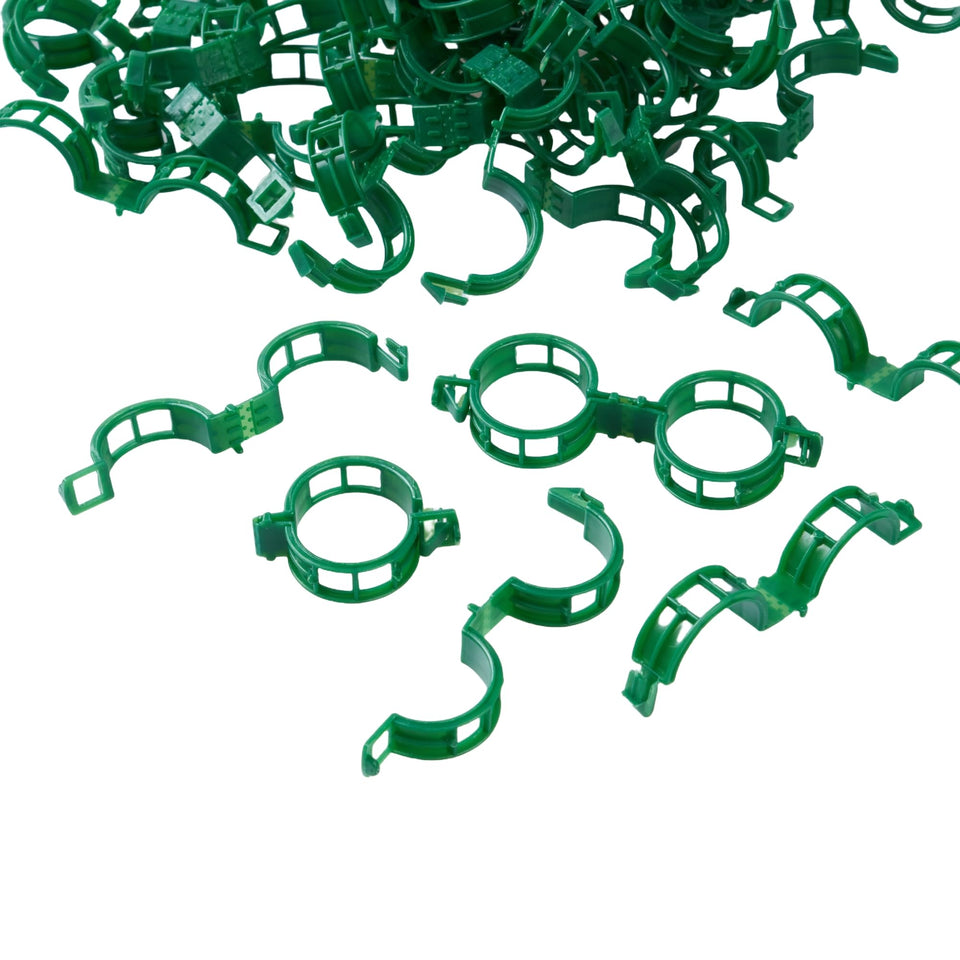 CIQIYO plant support clip securing tomato stems for steady growth.