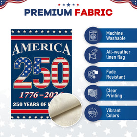 CIRCKOPS burlap texture flag emphasizes rustic patriotic charm outdoors.