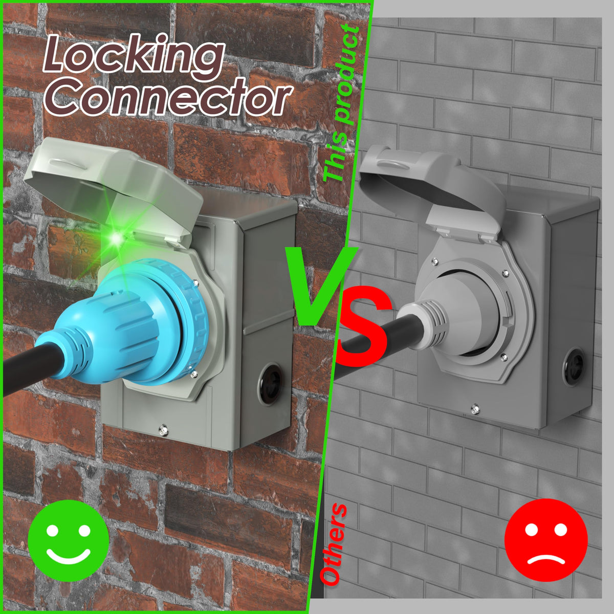 CircleCord heavy-duty 10-gauge copper wiring with UV-resistant jacket for outdoor use.