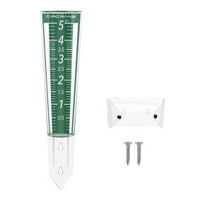 Circrane 5-Inch rain gauge front view offers clear readout for quick rainfall measurement.
