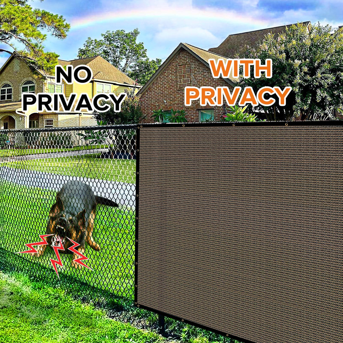 Cisvio screen features brass grommets and reinforced edges to resist rust