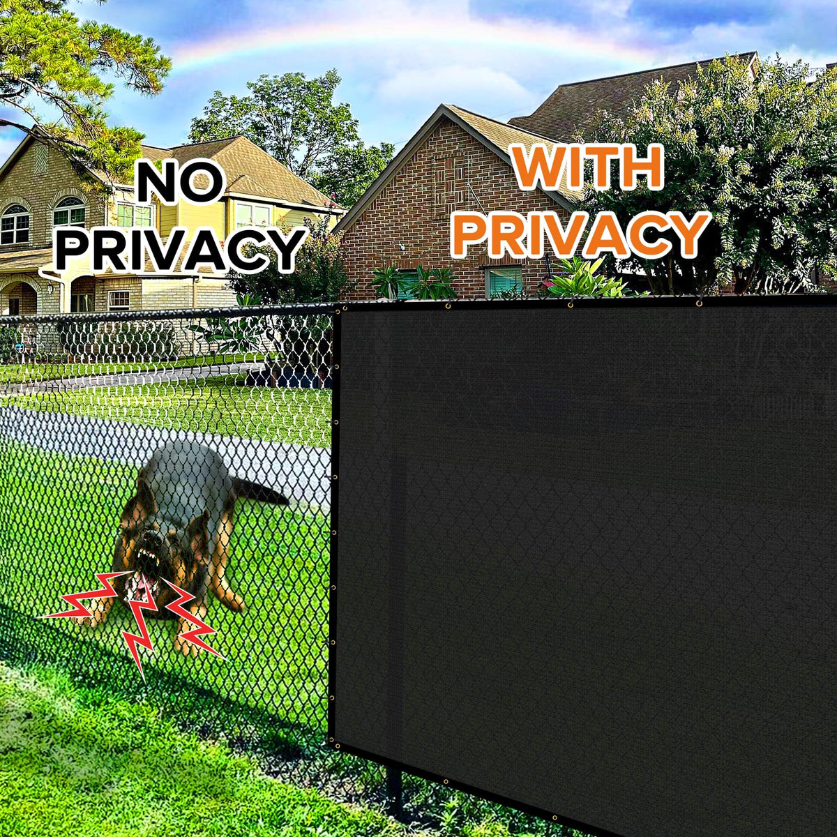 Cisvio windproof privacy screen blocks sunlight while allowing airflow