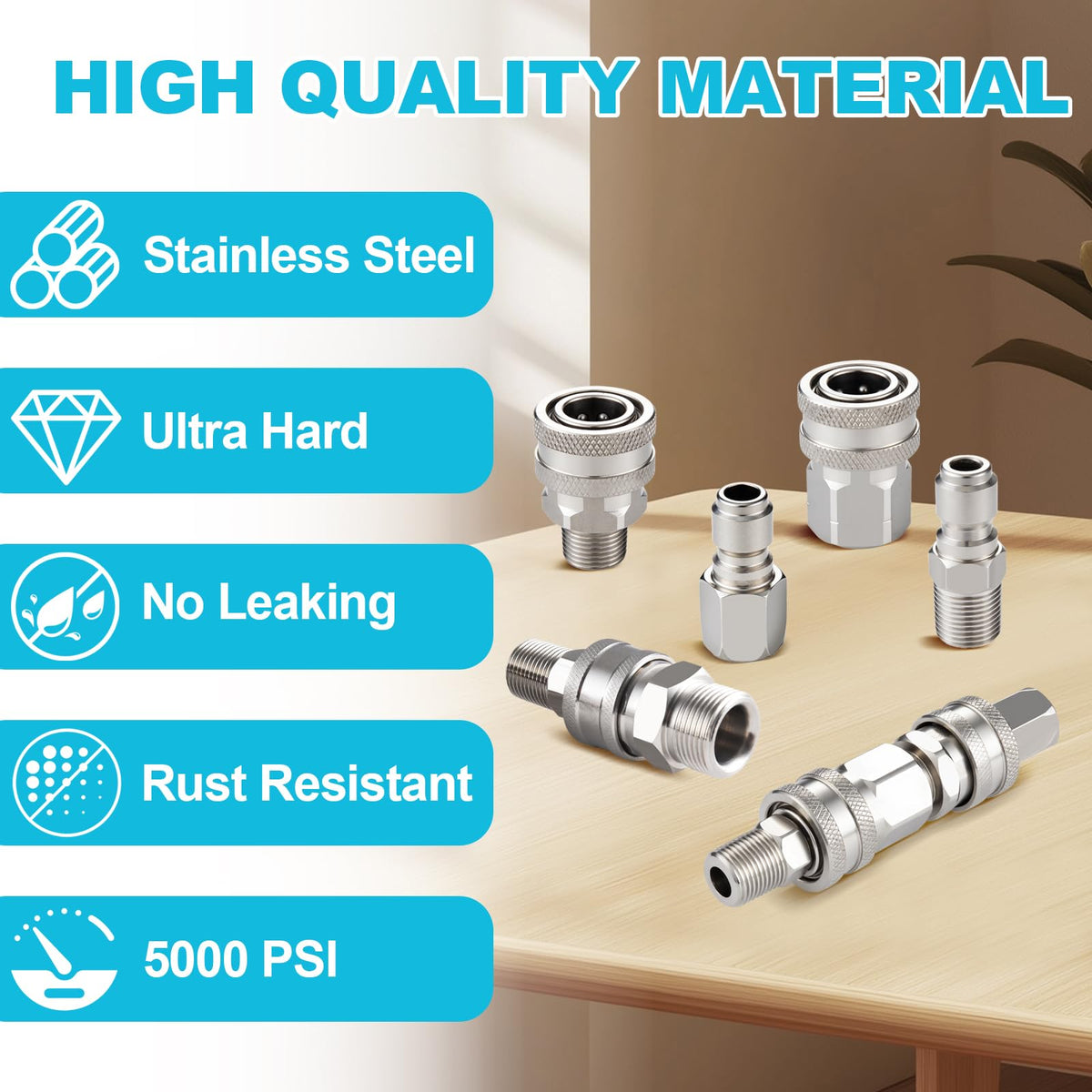 Ciunura 3/8-in NPT quick-connect threading for versatile equipment compatibility