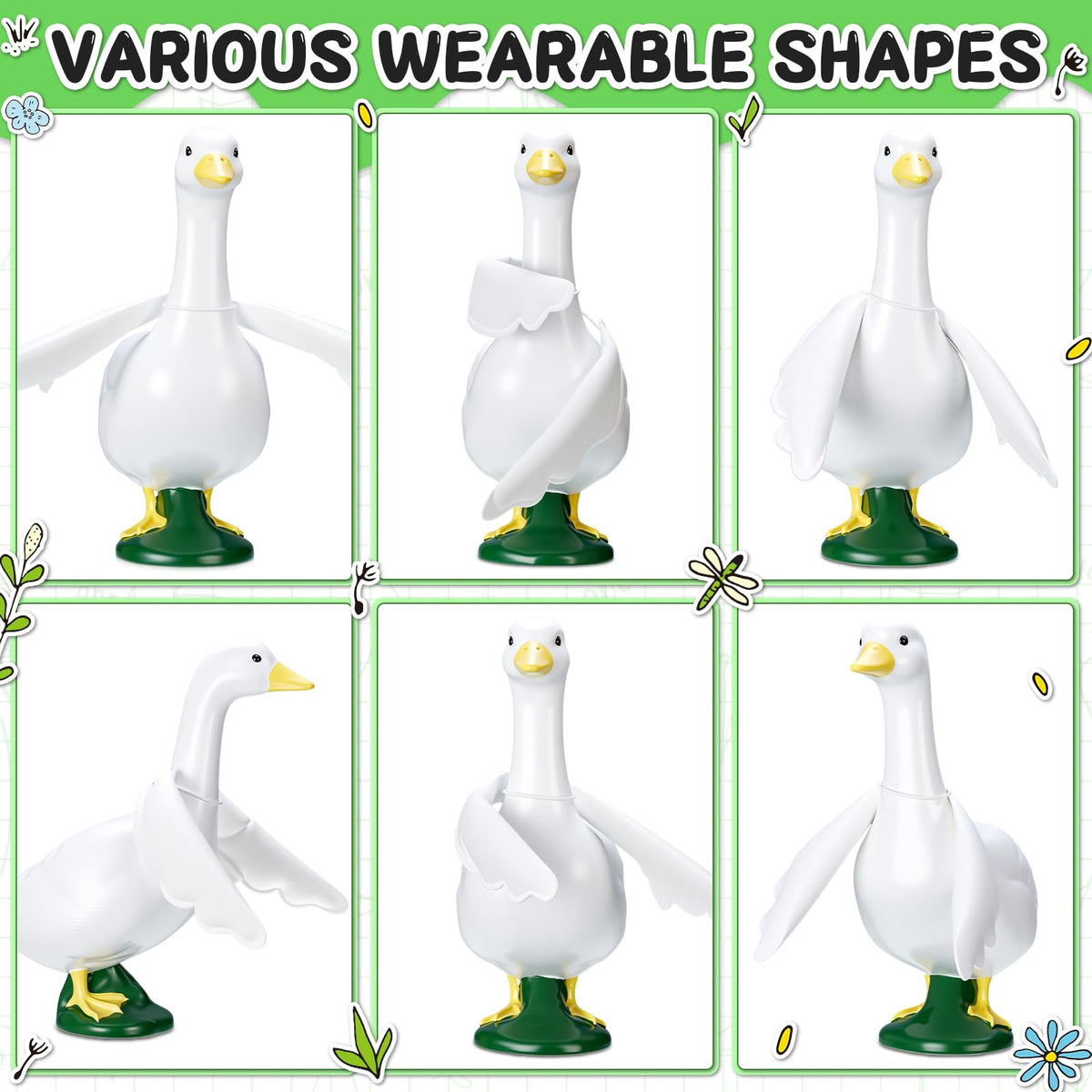 Civaner goose wings install easily on a 17 inch lawn goose