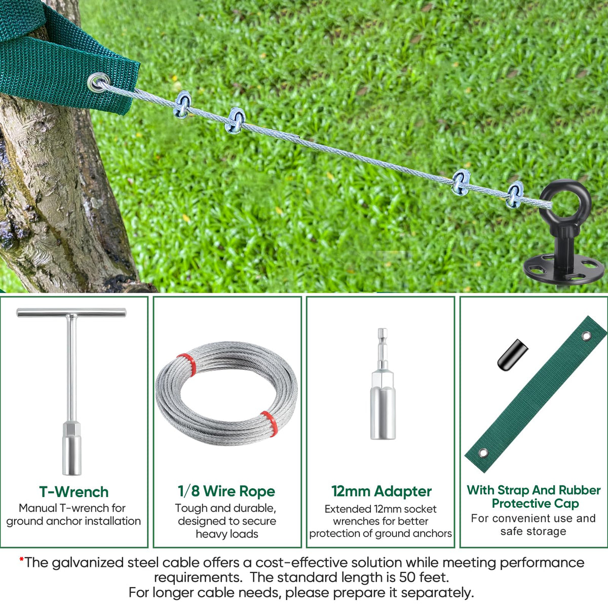 Ciyivak bolt clamps provide strong, slip-free anchor connections.