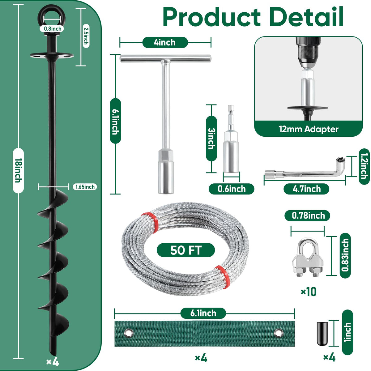Ciyivak galvanized cable 50 ft for durable on-site tie-downs in any weather.
