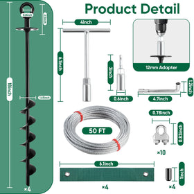 Ciyivak galvanized cable 50 ft for durable on-site tie-downs in any weather.