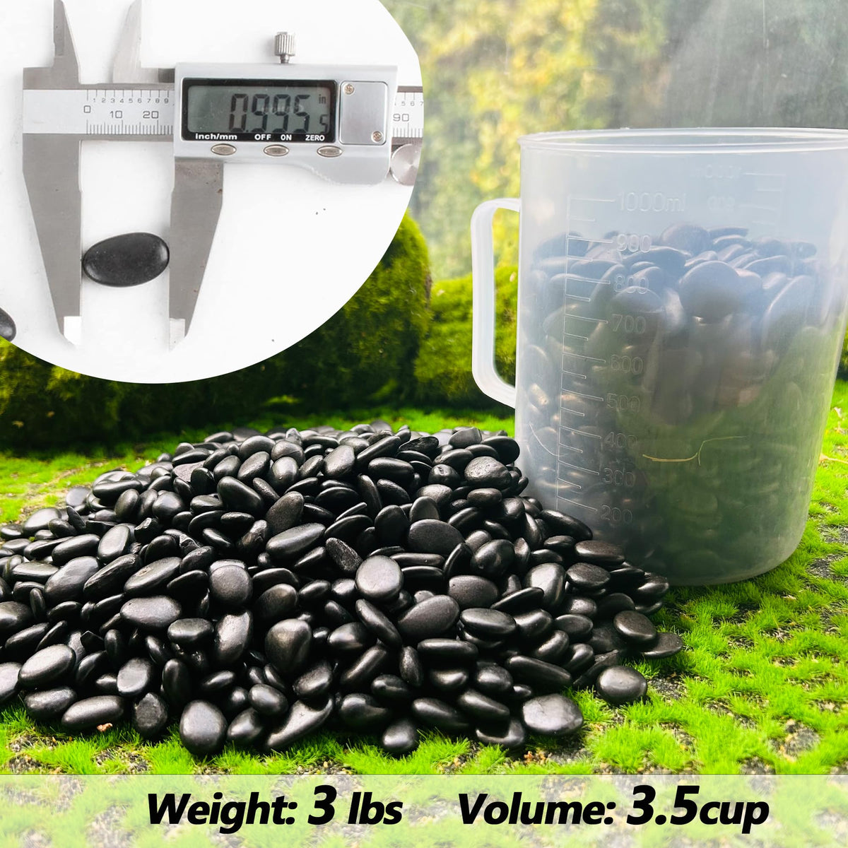 CJGQ black pebbles aquarium gravel 0.5-1 inch cleanly polished for a sleek tank.