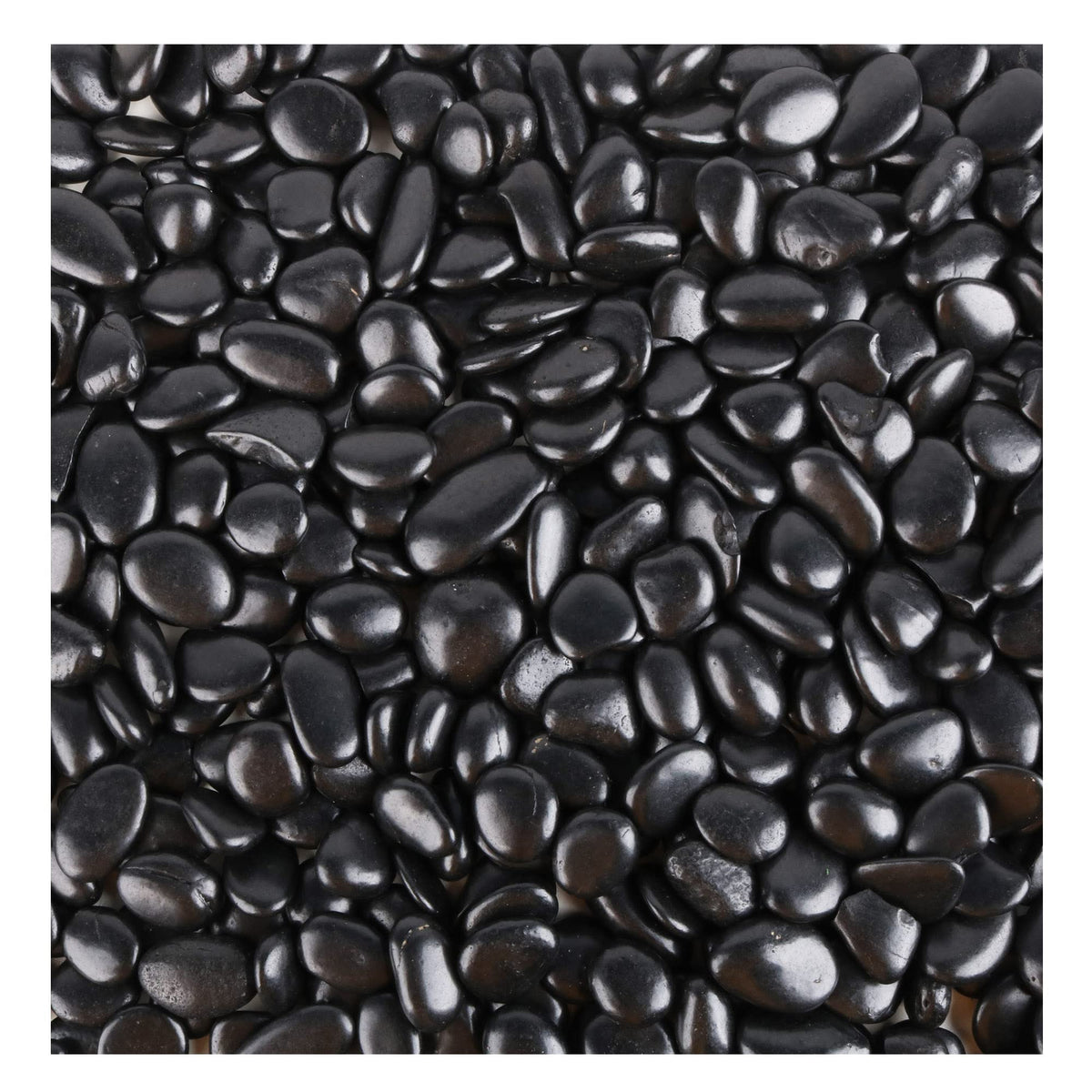 CJGQ Black Pebbles river rocks 0.5-1 inch for aquarium and plant displays.