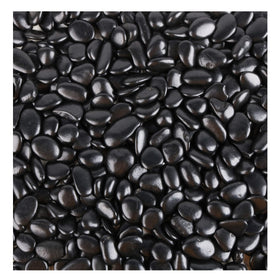 CJGQ Black Pebbles river rocks 0.5-1 inch for aquarium and plant displays.