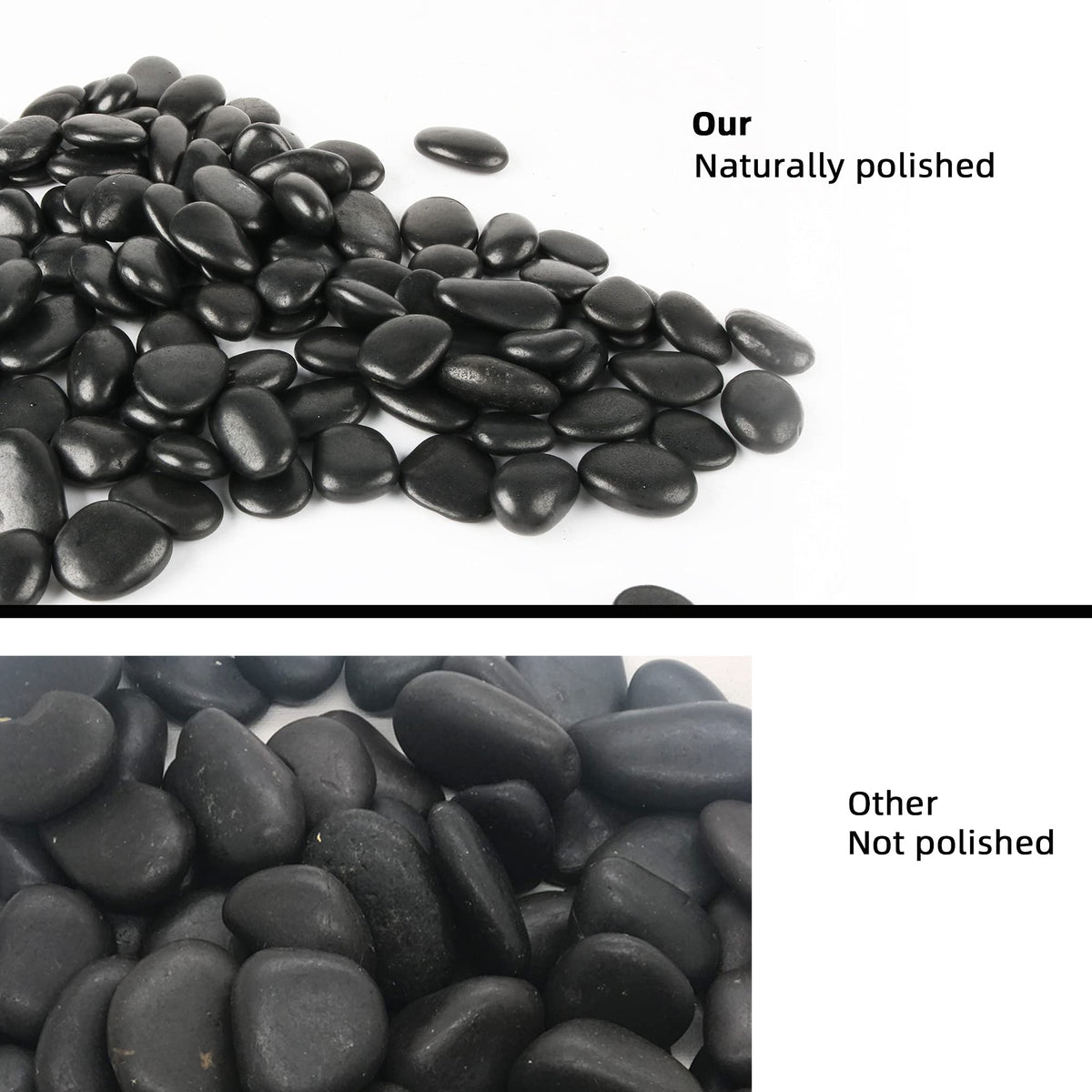 CJGQ Black Pebbles suited for succulent and bonsai containers.
