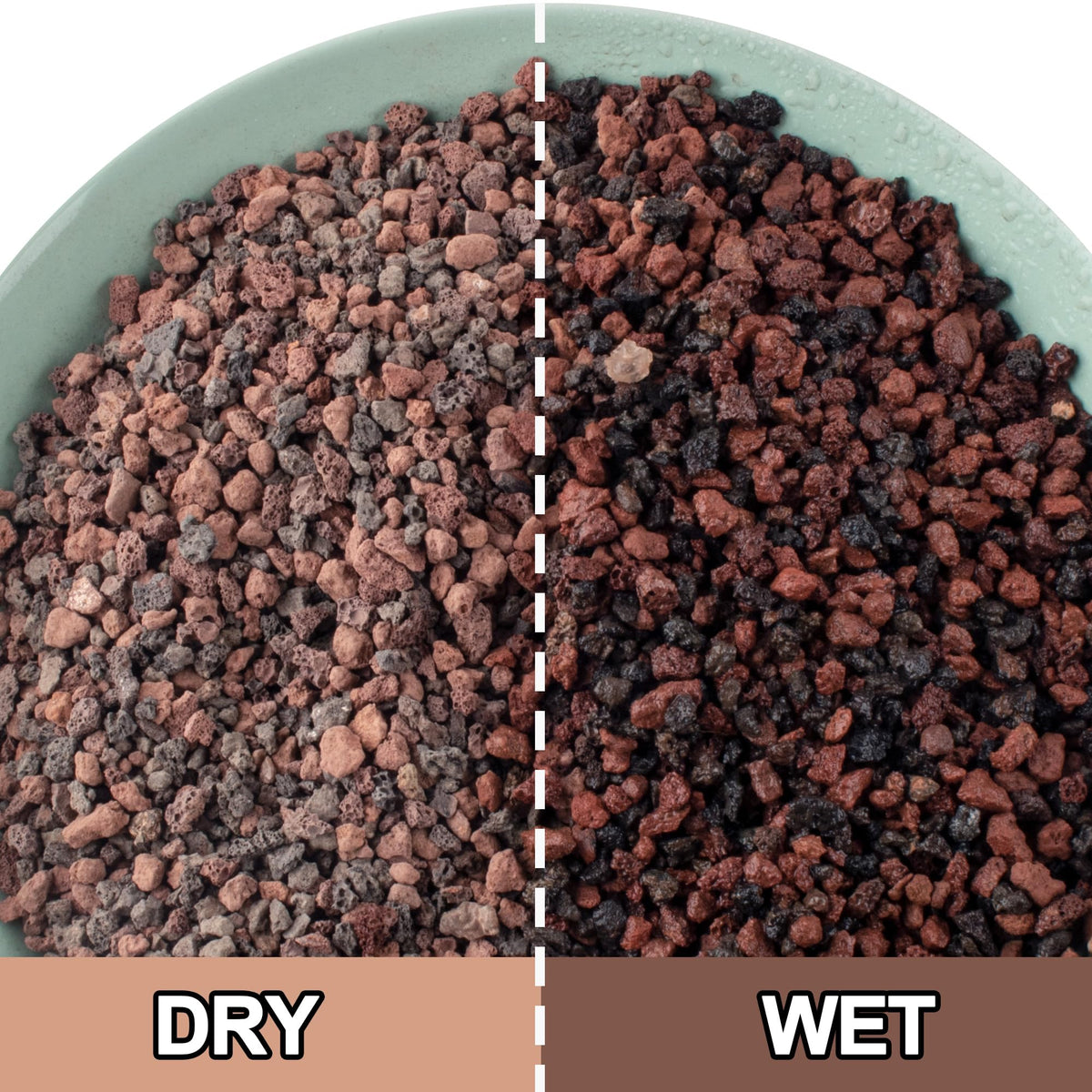 CJGQ bonsai drainage layer with natural lava rocks for better root health.