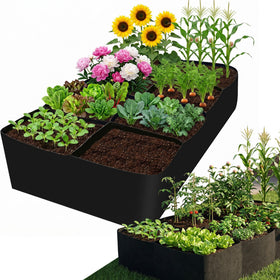 CJGQ fabric raised garden bed front view for easy herb and vegetable growing