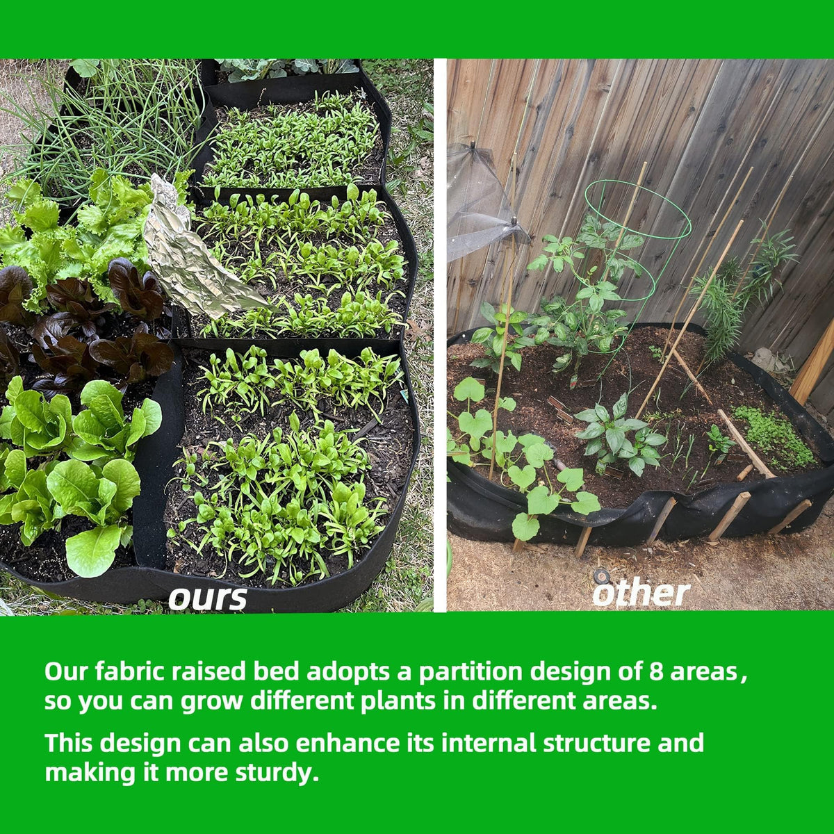 CJGQ bed partition with eight sections to organize plantings