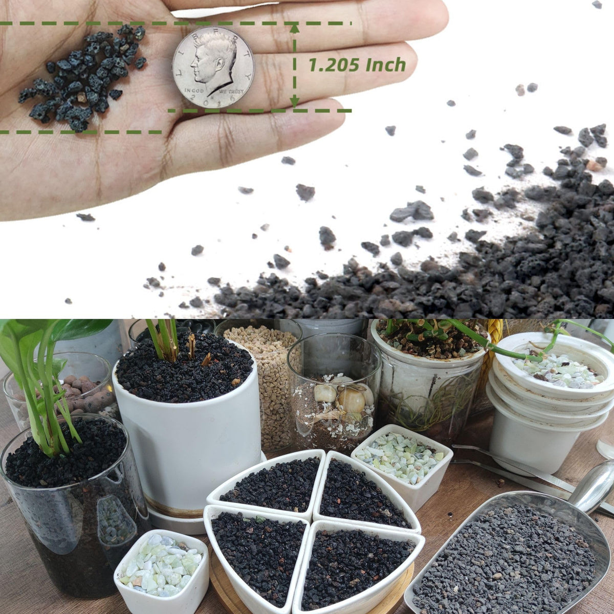 CJGQ lava rock gravel adds visual texture while aiding moisture management.