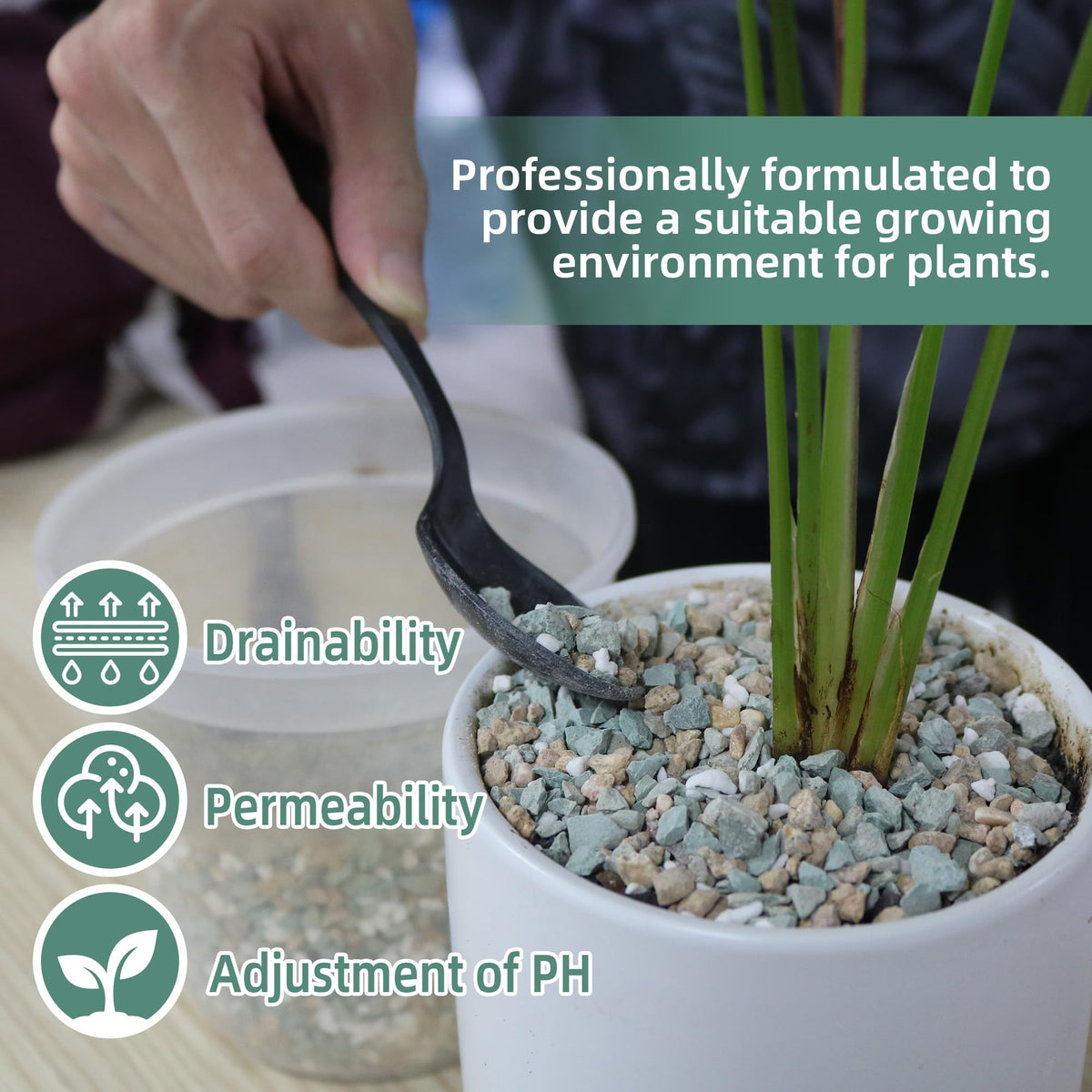 CJGQ maifanitum stones add mineral touch for healthier soil.
