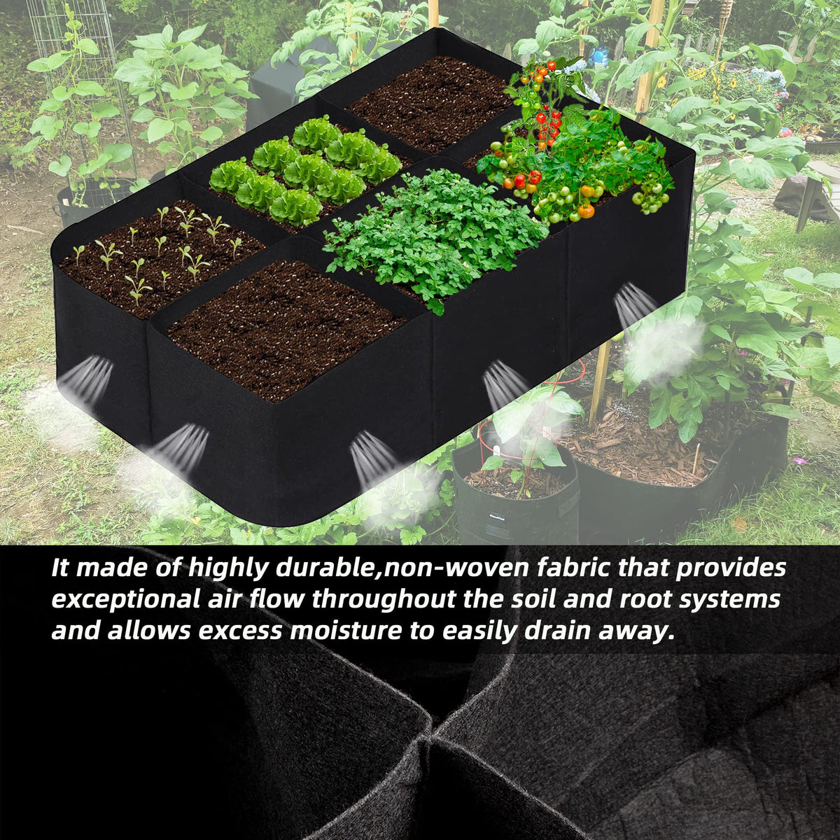 CJGQ moisture-control fabric promotes healthy root airflow.