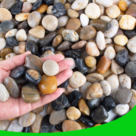 CJGQ Pebbles for Plants 1-1.5 inch variety, natural texture for plant beds
