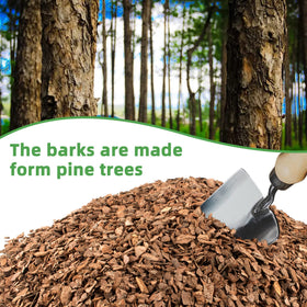 CJGQ pine bark 1-2 inch chips suitable for natural potting media.