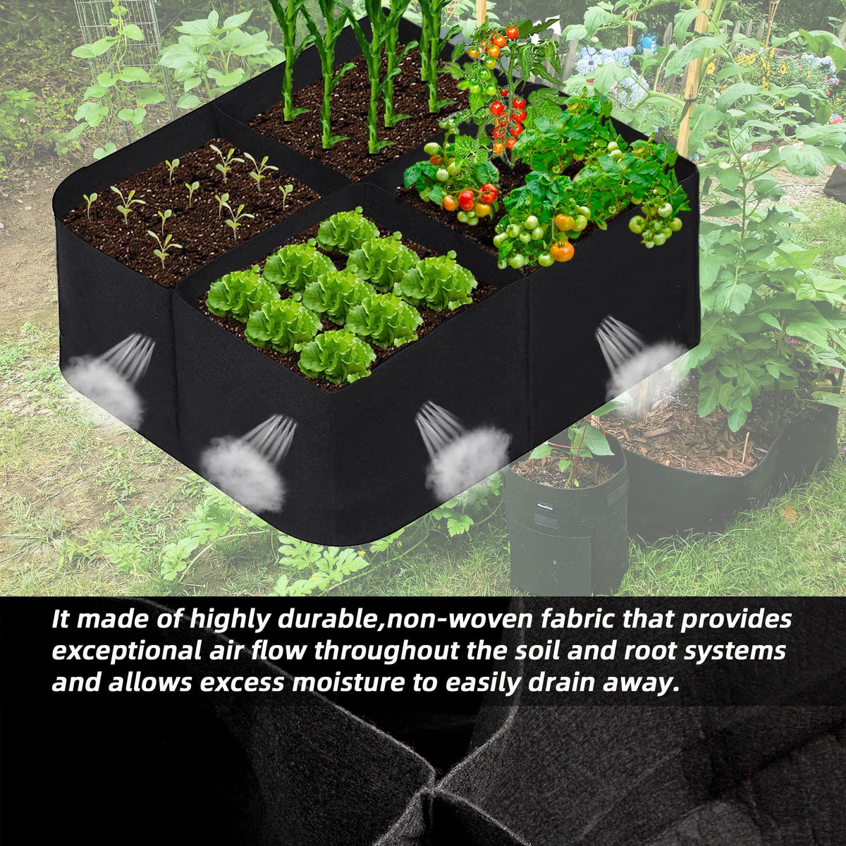 CJGQ potatoes and vegetables in-bed setup supports healthier root growth.