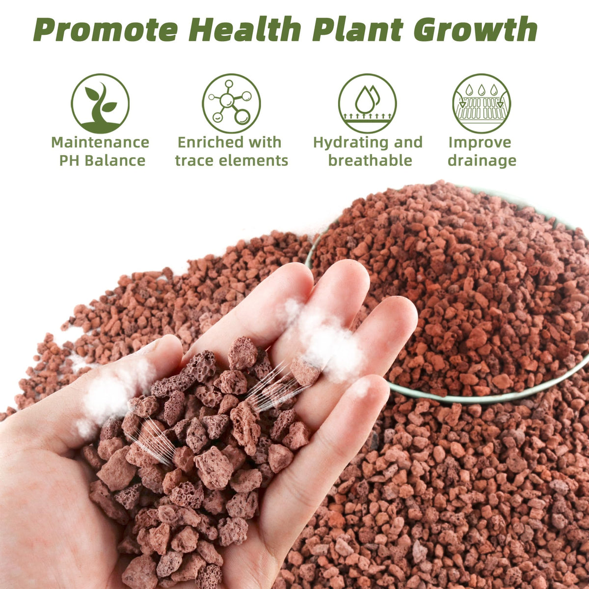 CJGQ red lava rocks bottom drainage protects roots with steady moisture management.