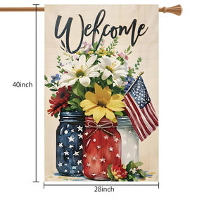 CJYGEGE patriotic burlap flag texture highlighting rugged, durable print
