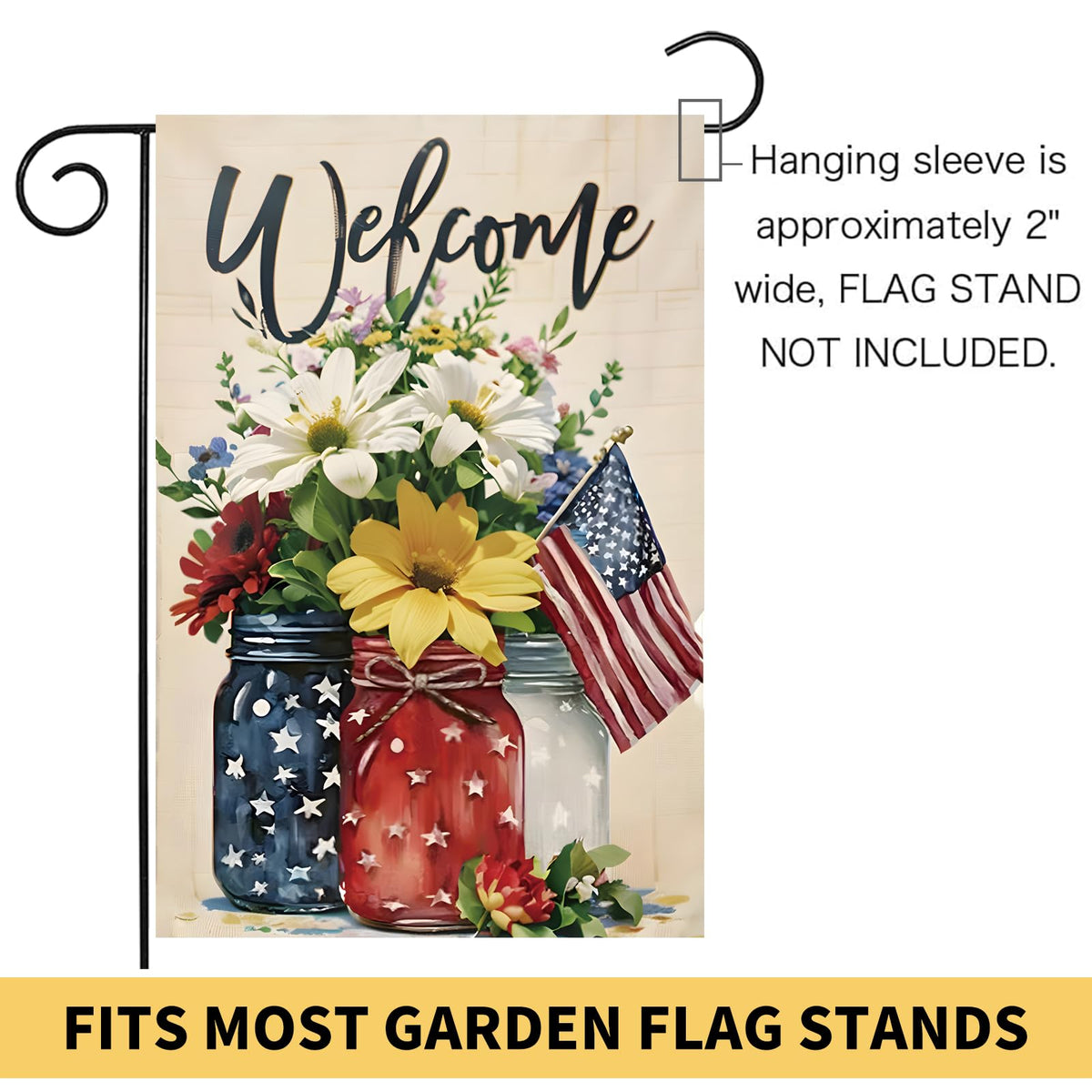 CJYGEGE 12x18 flag enhances Independence Day outdoor decor