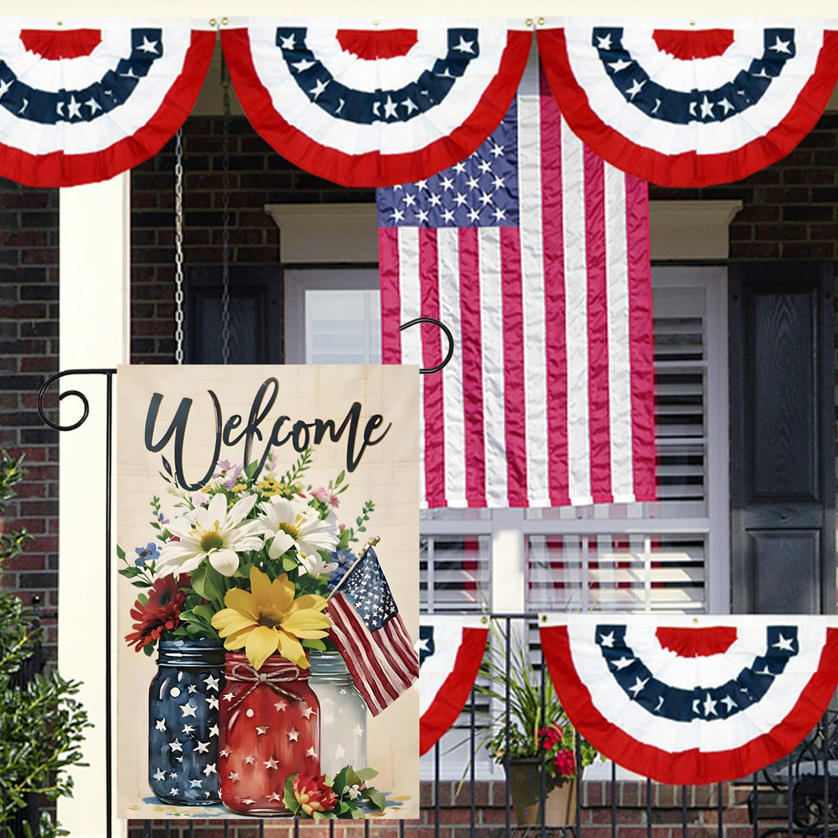 CJYGEGE weather-ready burlap flag withstands seasonal outdoor use