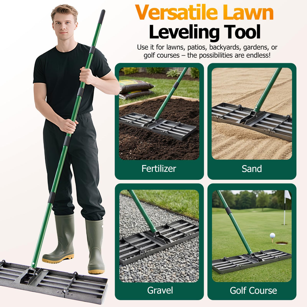 CJYMMFAN easy-storage folding rake for quick transport