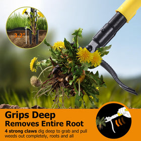 CJYMMFAN 43-inch ergonomic handle allows standing weed removal