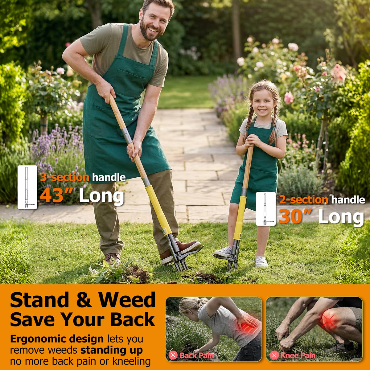 CJYMMFAN reinforced steel footplate supports durable weed pulling