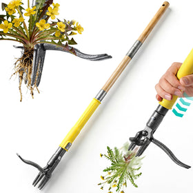 CJYMMFAN weed puller stand-up demonstrates ergonomic reach for standing weed removal