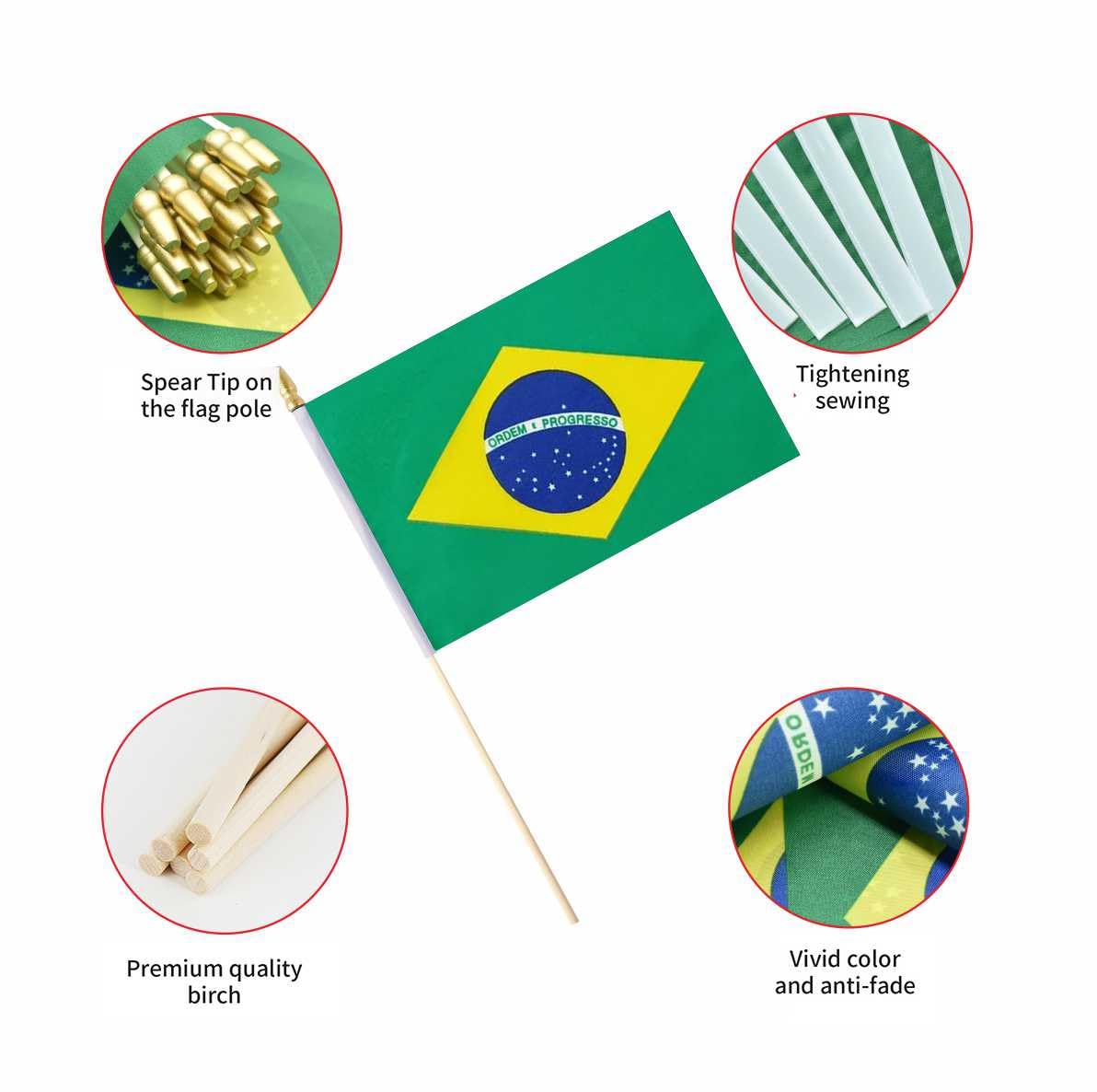 Ckexin durable polyester Brazil flags ready for outdoor use.
