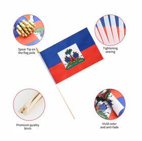 Ckexin two-sided Haiti flags stay readable from both sides.