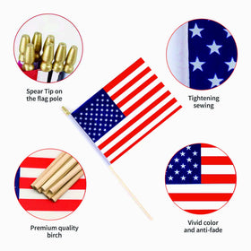 Ckexin handheld USA flag closeup emphasizes vivid colors and double-sided print