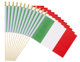 Ckexin Italy flag handheld on stick, 5x8 inches, perfect for parades.