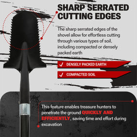 CKG heat-treated blade stays sharp for efficient digging