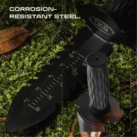 CKG metal detecting shovel in use during expeditions