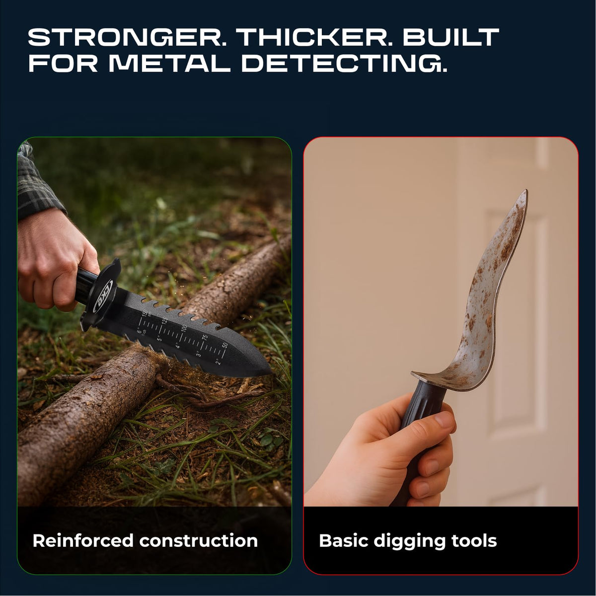 CKG metal detecting shovel multifunction tool for digging and gardening