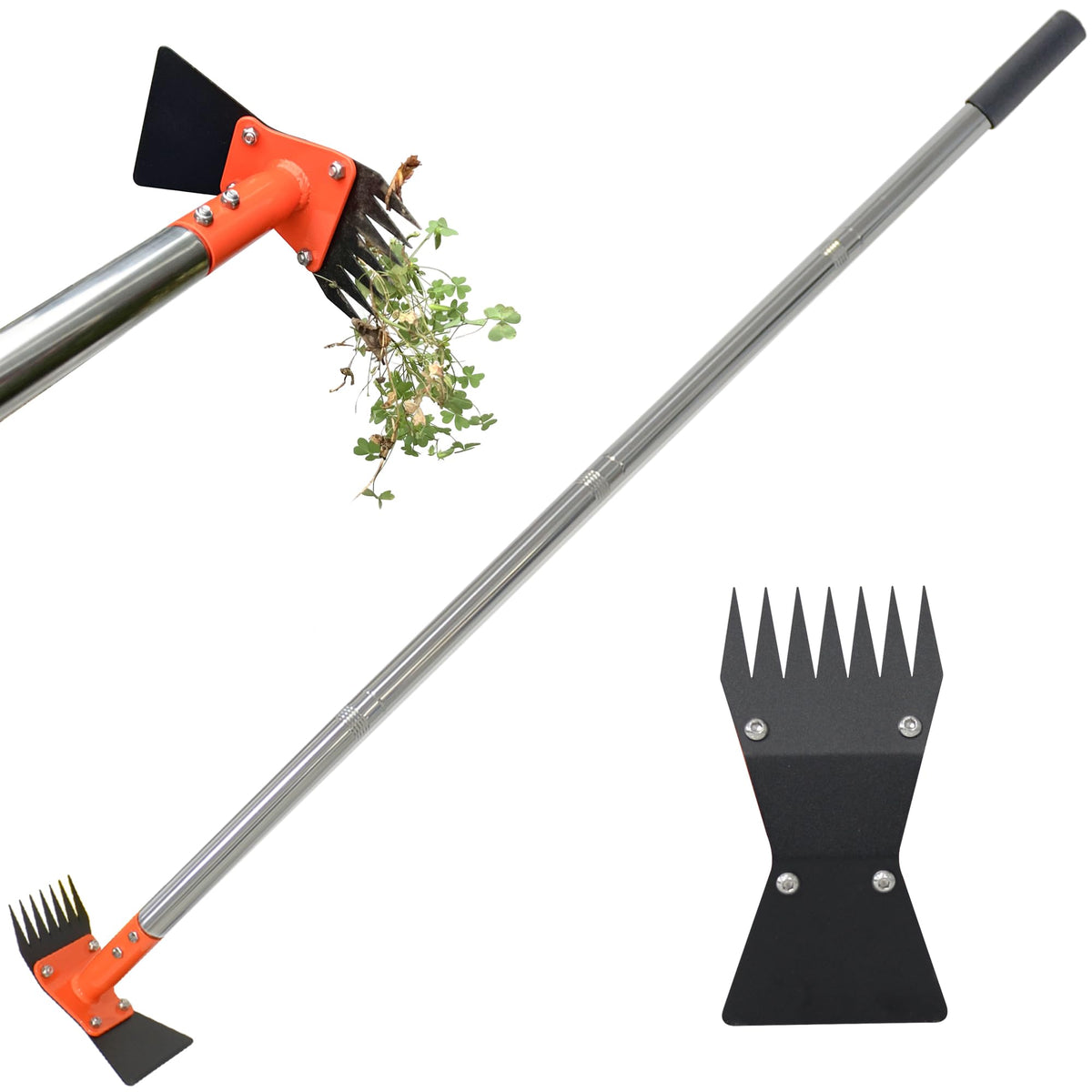 CKLT 2-in-1 garden tool with hoe and weed puller for precise weed removal