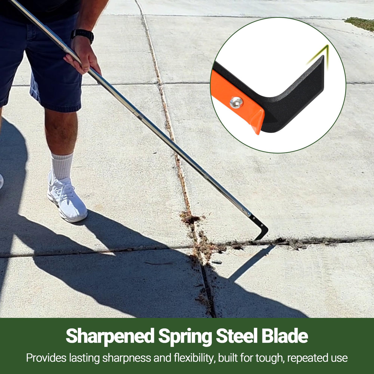 CKLT 58in adjustable-handle promotes back-friendly weeding at various heights