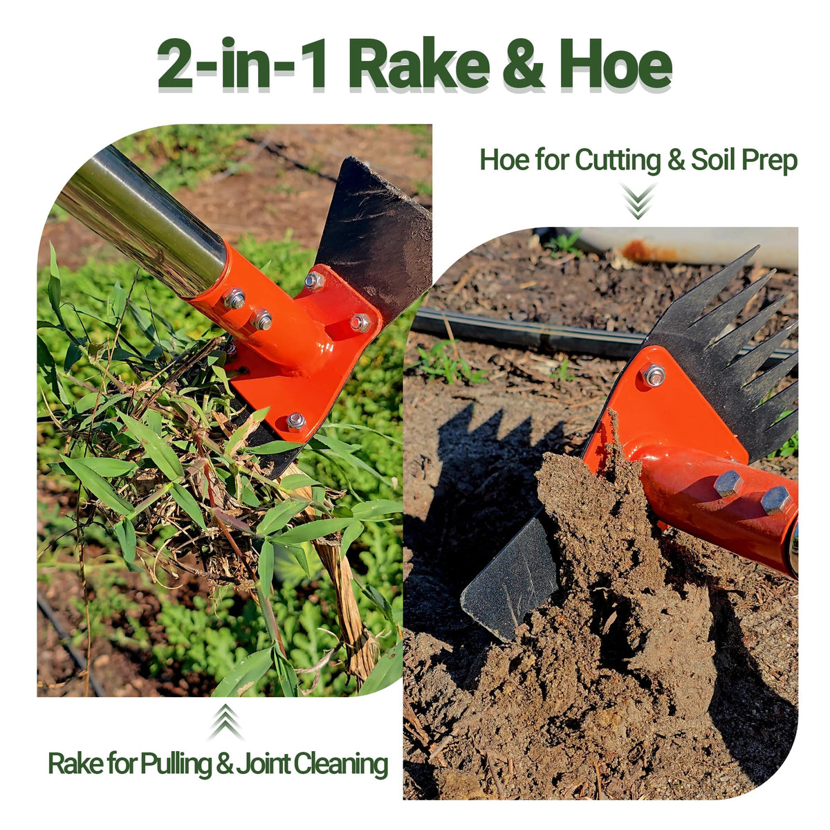 CKLT adjustable 60-inch handle shown for ergonomic upright weeding