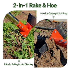 CKLT adjustable 60-inch handle shown for ergonomic upright weeding