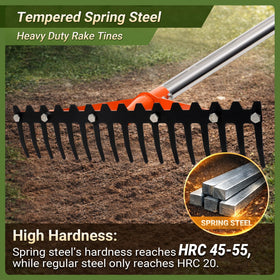 CKLT Dual-Sided Rake head covers tines for soil loosening and precise soil leveling.