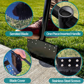 CKLT edger rubber handle provides secure grip during extended edging sessions.