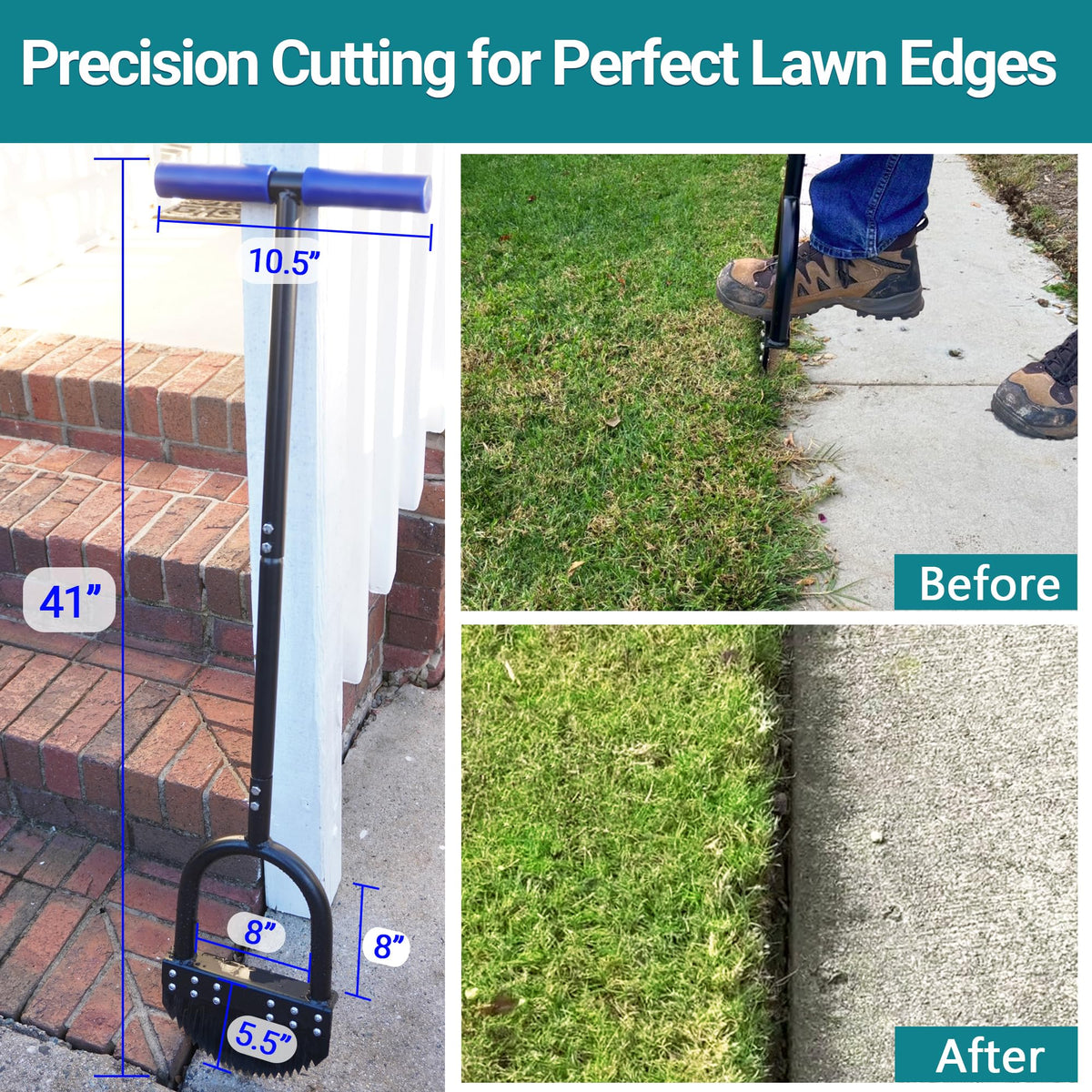 CKLT Edger serrated blade cuts turf for cleaner edges