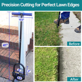 CKLT Edger serrated blade cuts turf for cleaner edges
