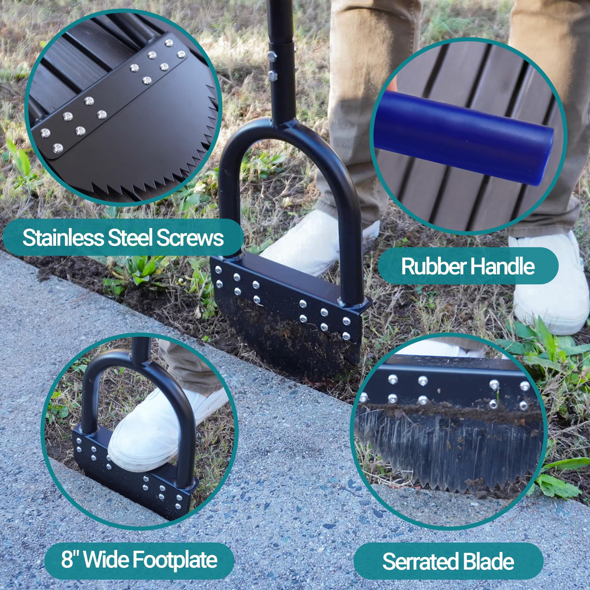 CKLT Edger wide 8in footplate offers comfortable leverage during edging